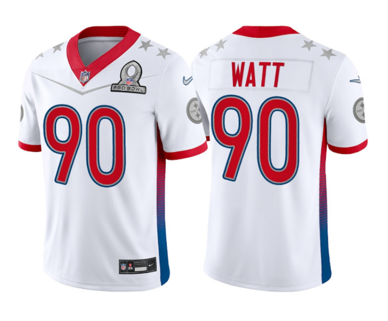 2022 Men Pittsburgh Steelers 90 Watt Nike white Pro bowl Limited NFL Jersey